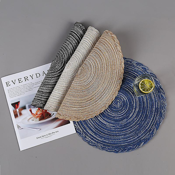 Pyöreä puuvillainen lasinalunen, lämmönkestävä ruokapöydän lautanen, matto kotitalouskäyttöön, suojaa pöytää palamiselta Red Pad Dyeing 18cm