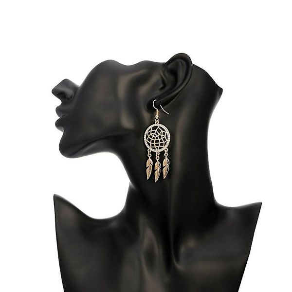 Pitkä Tupsu Lehti Sulka Kaulakoru Korvakoru Ontto Korut Unisieppari Riipus Kaulakoru Naisille KC Gold Earring