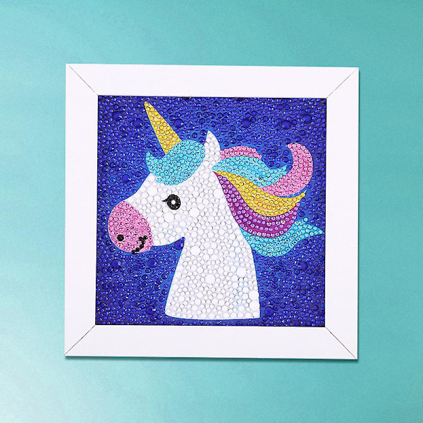 Pienet ja helpot tee-se-itse 5D-timanttimaalaussarjat kehyksellä aloittelijoille, yksisarvinen Unicorn