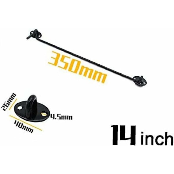 2 st Rostfritt Stål Vindhake Svart 35 cm Vindhake Fönsterhake Bindhake Fönstertillbehör,