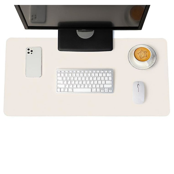 Skrivbordsskyddsmatta - Dual Side Pu Läder Skrivbordsmatta Stor mus beige