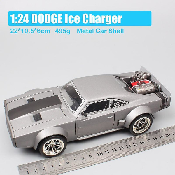 Kids 1/24 Scale 1968 Dodge Charger Ice Charger Ff Custom Model Car Diecasts & Toy Vehicles Dom's Muscle Race Car for Collection