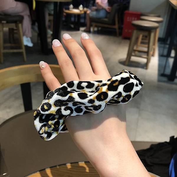 Leopard Scrunchie Hårband Elastiska Söta Hårband Rep
