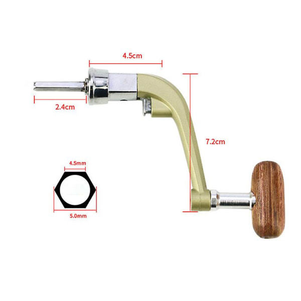 Fiskerulle Handtag Spinnrulle Vikbart Handtag Rocker Arm Trä Vev Handtag Tillbehör M