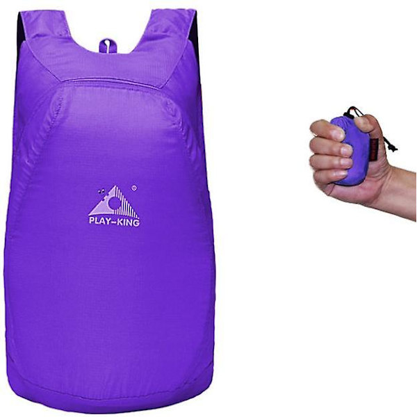 Vaellusreppu Vedenpitävä Kevyt Kokoon taittuva Reppu Matkailuun Retkeilyyn Ulkoiluun purple