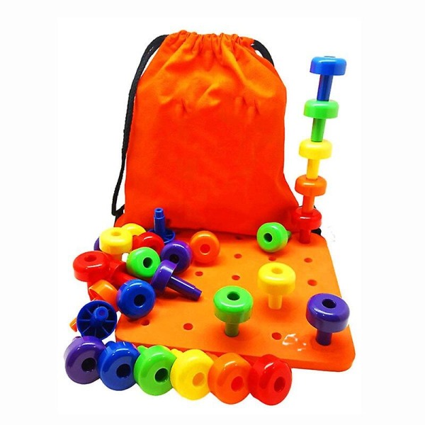 Nyhet! Populärt 30-pack Peg Board Set Montessori Terapi Finmotorisk Leksak För Småbarn Pegboard Leksak För Barn