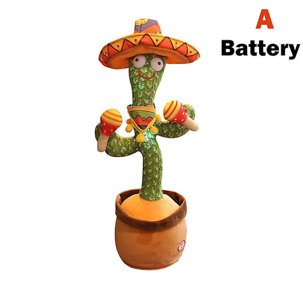 Kaktus Skakande Huvud Dansande Bilprydnad Batteridriven/USB Uppladdningsbar Instrumentbräda Dekor Leksak Gåva Battery Guitar Models