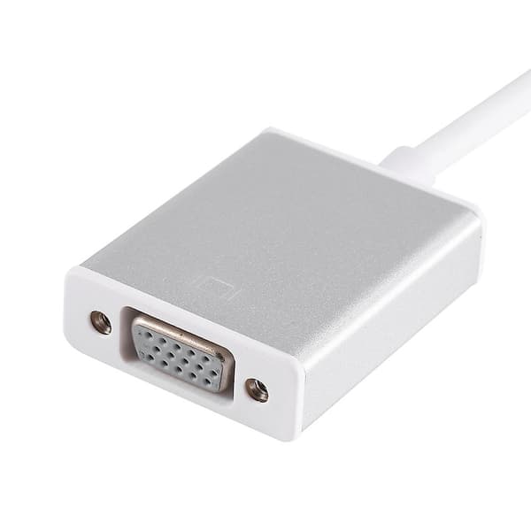 USB 3.1 Typ C till VGA Videoadapter Omvandlare Kabelkontakt Silver