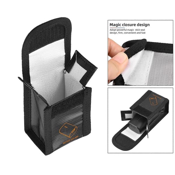 [LCS] Brannsikker Lipo Safe Bag for Lipo Batterioppbevaring og Lading, Solid Lipo Batteribeskyttelse (9x11,3x5cm) Black S
