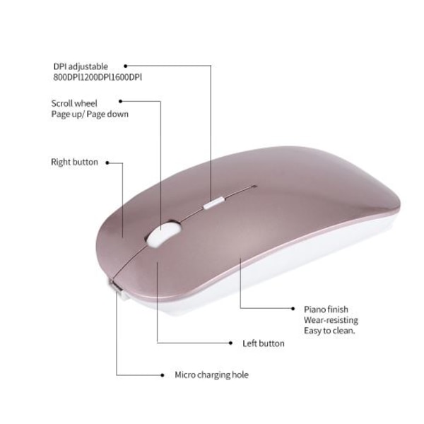 Bluetooth 4.0 ja 2.4G langaton Dual Mode hiljainen Ladattava