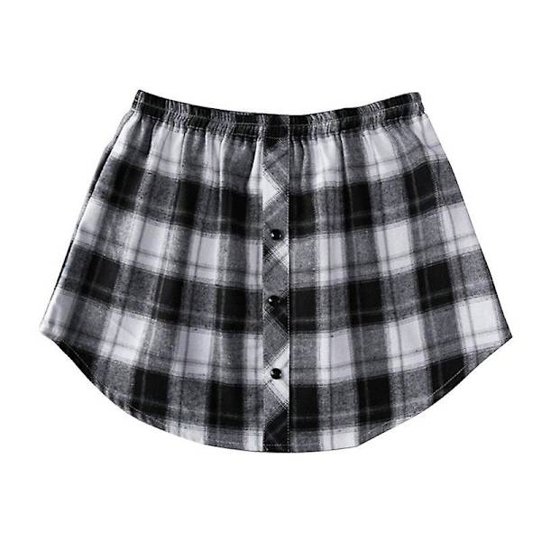 Skjorteforlængere Justerbar Lagdeling Fake Toppe Nedre Kant med Elastisk Taljebånd Mini Nederdel White Black 3XL