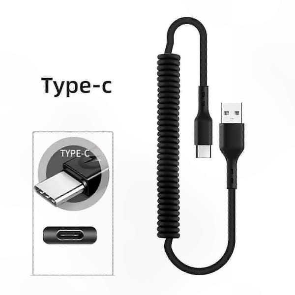 USB A til USB C opladerkabel, Type C ledning til telefon, holdbart strækbart erstatningskabel 98cm red