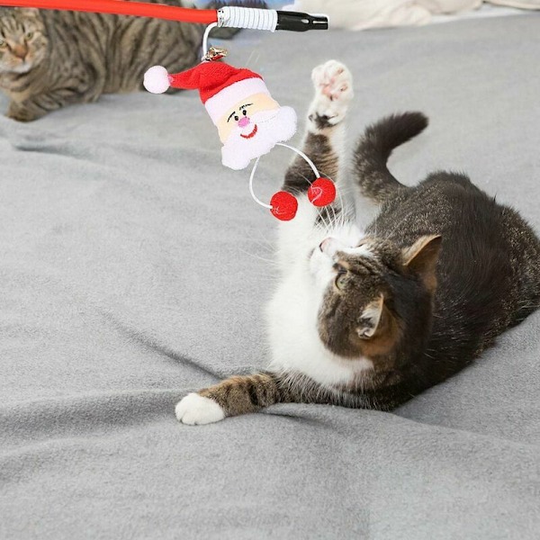 Kattfiskespö, kattleksak, husdjursprodukter, julserie, kattleksaker, interaktiva kattleksaker, tomte, solig