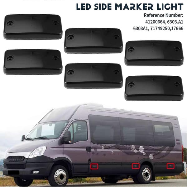 [LCS]6x Smoked LED Side Marker Lights for Ducato Daily