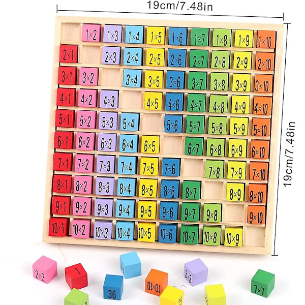 Træ Matematik Legetøj, Træ Multiplikationstabel, Matematik Spil, Træ Multiplikationstabel (a)