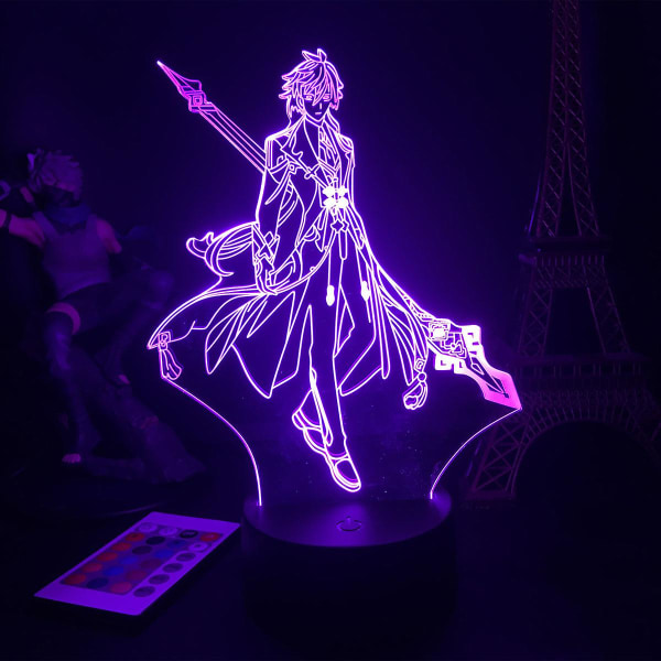 Spel Genshin Impact Zhongli 3d Led Night Light Lamp