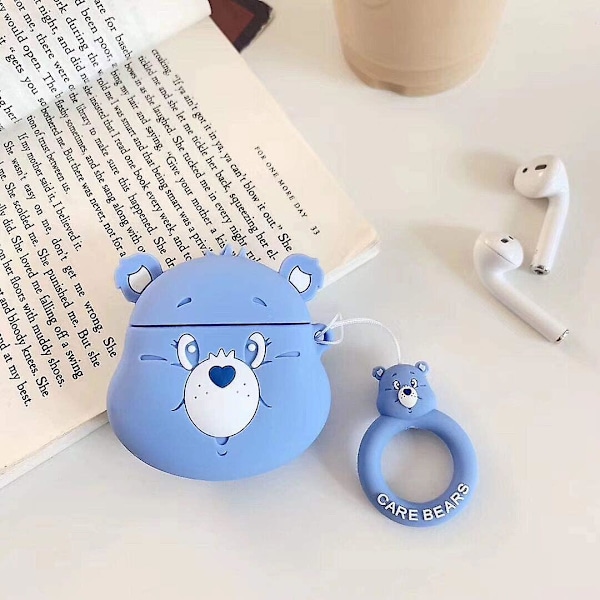 Sødt Etui til Airpod 2/1, Sjovt Blødt Cover med Tegneseriefigurdesign Blue