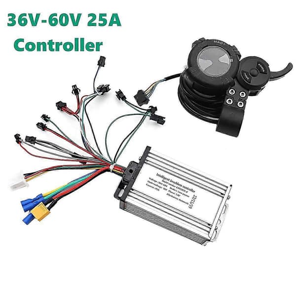 [LCS] Elektrisk løbehjul 36v-60v 25a børsteløs controller+36v-72v Ma01 LCD-display til 6-rørs universal Con SilverBlack