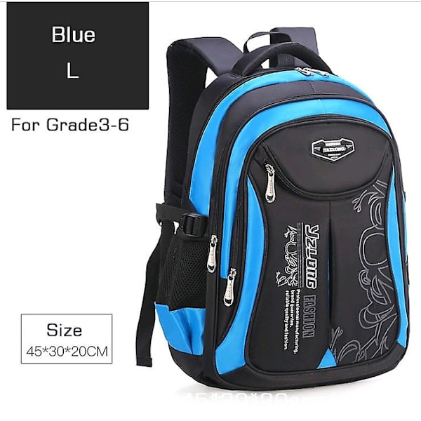 Vedenpitävä koulureppu lapsille, poikien ja tyttöjen reppu alakouluun, lastentarhan reppu lapsille Dark blue