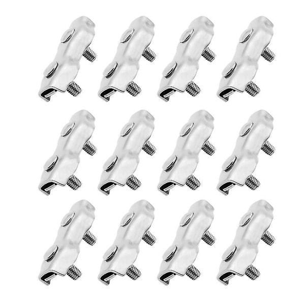 12 stk. M2 Duplex Klemmer Rustfritt Stål Tau Kobling Rustfritt Stål Wire Tau Klemme