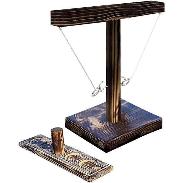 Handgjorda Krok Ring Kast Spel i Trä, med Shot Ladder Bundle