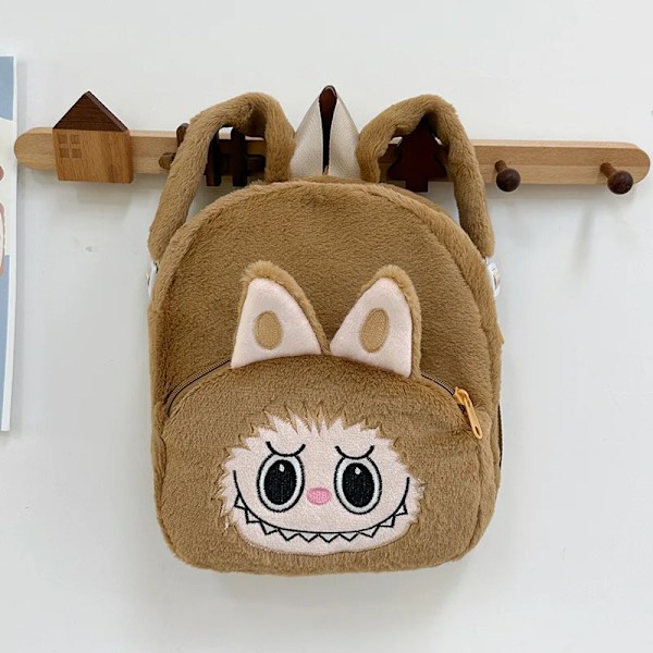 Barnryggsäck Skolväska Kawaii Plyschleksak Ryggsäck Söt Tecknad Ryggsäck Exploderad Småbarnsväska(FMY) Khaki