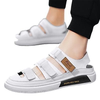 [LCS] Herrsandaler, strandskor, dubbla tofflor för bilkörning white 42