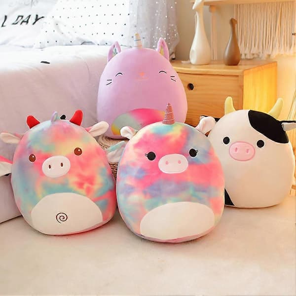 35cm Dockoröverraskningsdocka Husdjur Mjuk Sängkudde för Barn Rainbow Pig