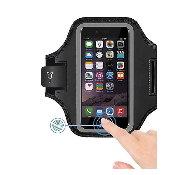 Mobiltelefon Armband Löpararmband Telefonhållare För Iphone 12/11/8/7/6 Serien Samsung Galaxy Black 6.8 Inch