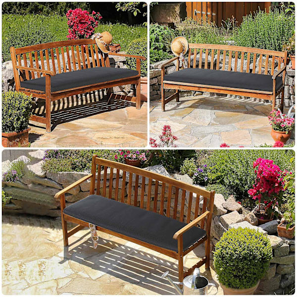 Bänkdynor med fästband, rektangulär, vattentät, tjock, halkfri för utemöbler Red 120*42CM