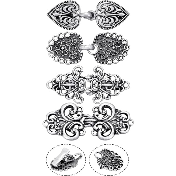 4 stk. Vintage Sweater Clips Kappe Frakke Clips Retro Cardigan Clip Sjal Krave Spænde Kjole Skjorte Broche Clip til Pige Kvinder
