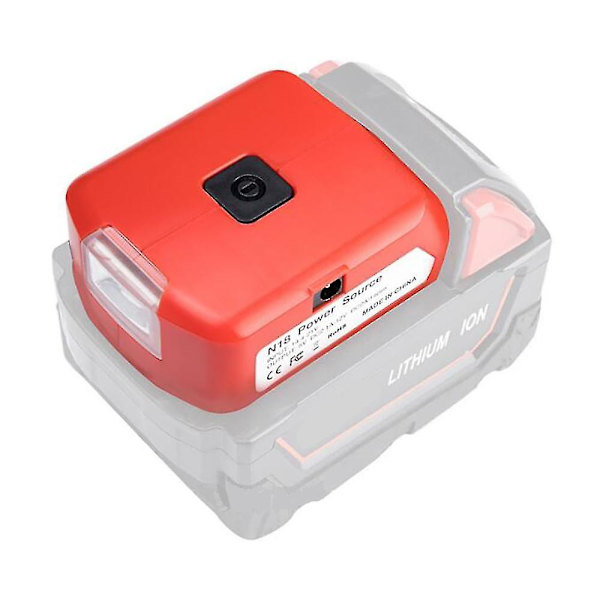 Adapteri LED-valo työvalaisin taskulamppu USB-matkapuhelinlaturi DC 12V ulostulo Milwaukee