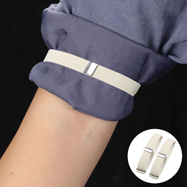 1/2/3/5 2 stk. Mote herre skjorte ermeholder elastisk Hvit 2x32cm 1Set White 2x32cm