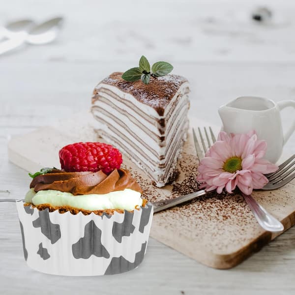 [LCS] 200 stk. ko-dyr papir cupcakeforme cupcakeforme ko-dyr cupcake papir bageforme kompatible med bryllup, bondegård, fødselsdagstema
