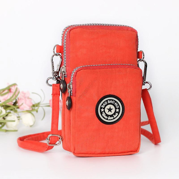 Mobiltelefonväska Crossbody Väska Mode Plånbok Axelväska Plånbok Handväska För Kvinnor Orange