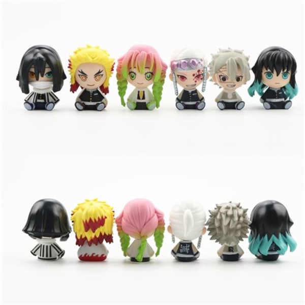 Set med 10 Fina Figurer Q Version Demon Slayer Tanjirou Nezu