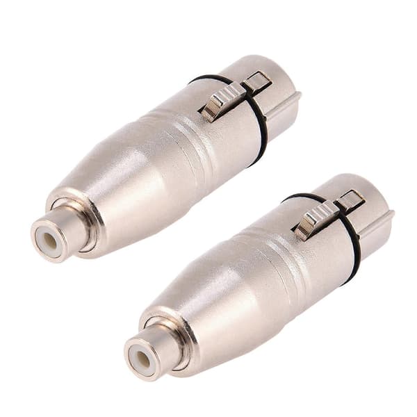 2 stk. 3-benet XLR hunstik til RCA hunstik mikrofonstikadapter