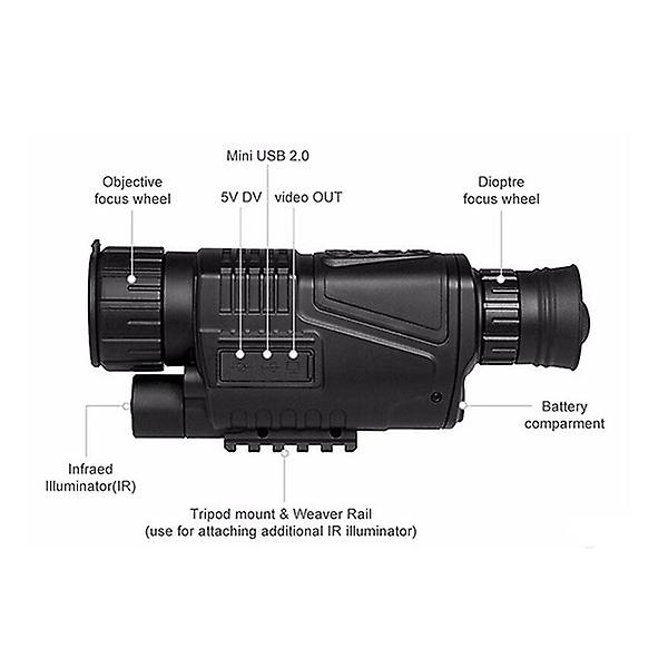 5x40 Zoom 850nm Hd Digital Night Vision Hunting Monocular Camera