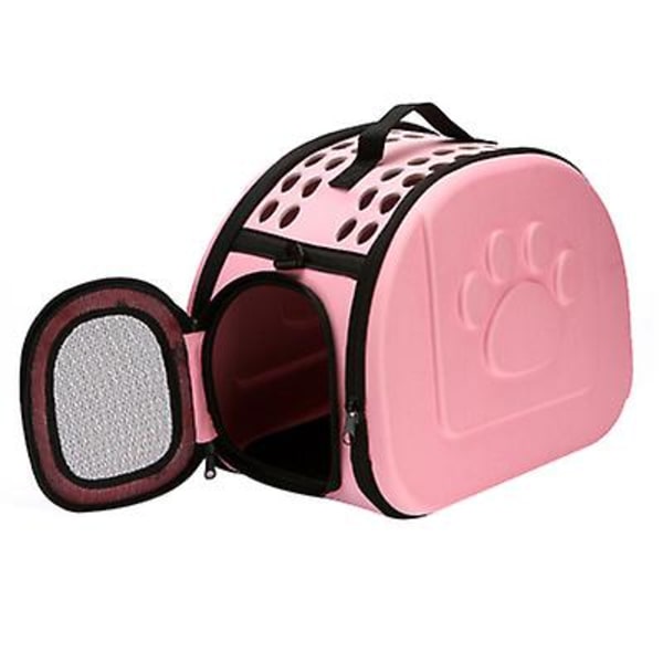 Bärbar hopfällbar husdjursväska för utomhusbruk pink L 42*35*26cm