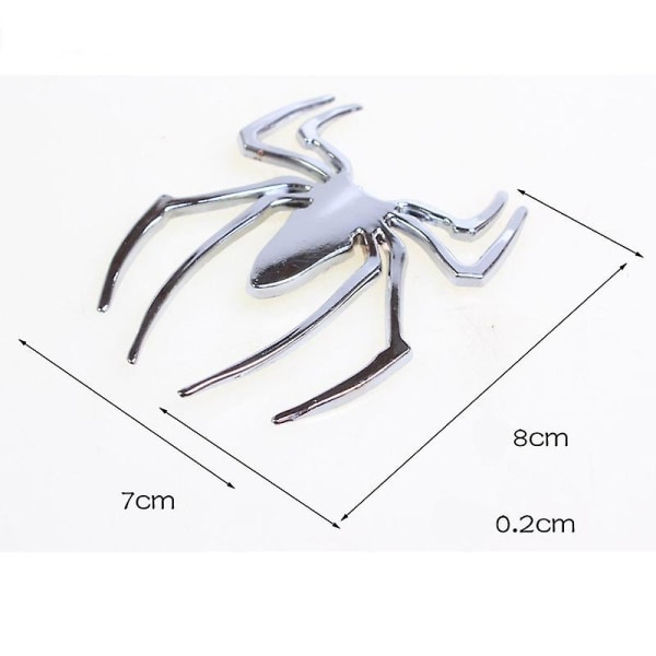 3D Universal Metal Spider Form Emblem Krom Mærkat