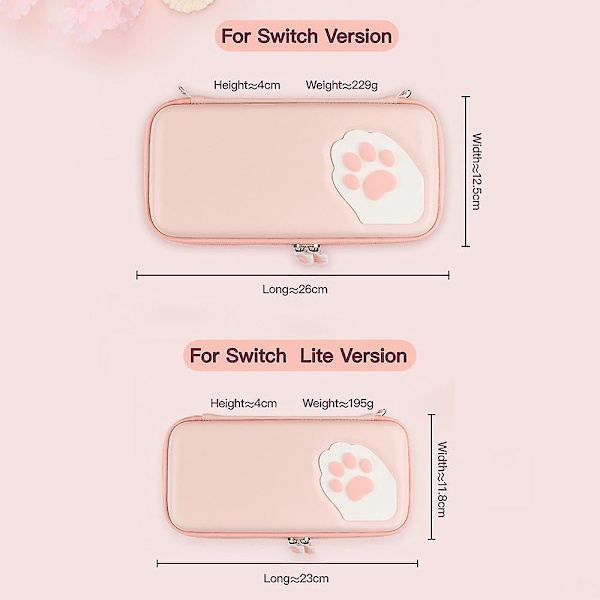 Söt kattklo förvaringsväska för Nintendo Switch, bärbar förvaringsväska hårt skal för Nintend Switch Lite, konsolskydd Green 1 for switch