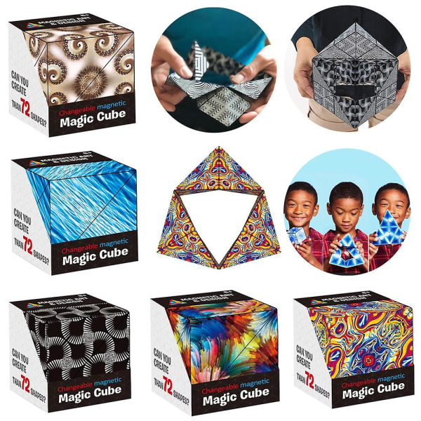 Fantastisk utbytbar magnetisk magic kub barnleksaker Anti Stress 3D-pusselsamling