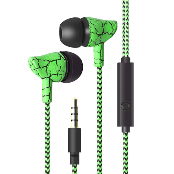 Hörlurar med mikrofon, in-ear hörlurar, trådbunden volymkontroll green One-size