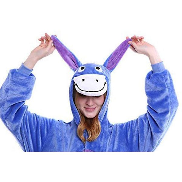Reedca Totoro Aikuisten Onesie Halloween Cosplay Asut Anime Pyjamat Yhteensopiva Naisten Ja Tyttöjen Kanssa, napitus eeyore XL