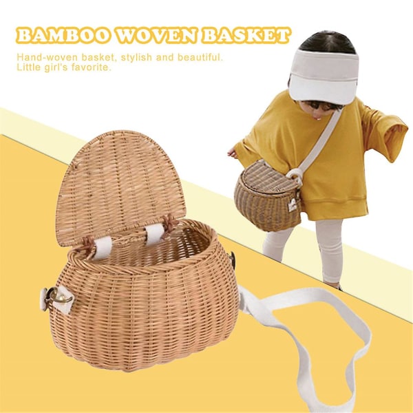 Pastoral ryggsäck för barn Lätt miljövänlig korgväska Barns trärottingväska