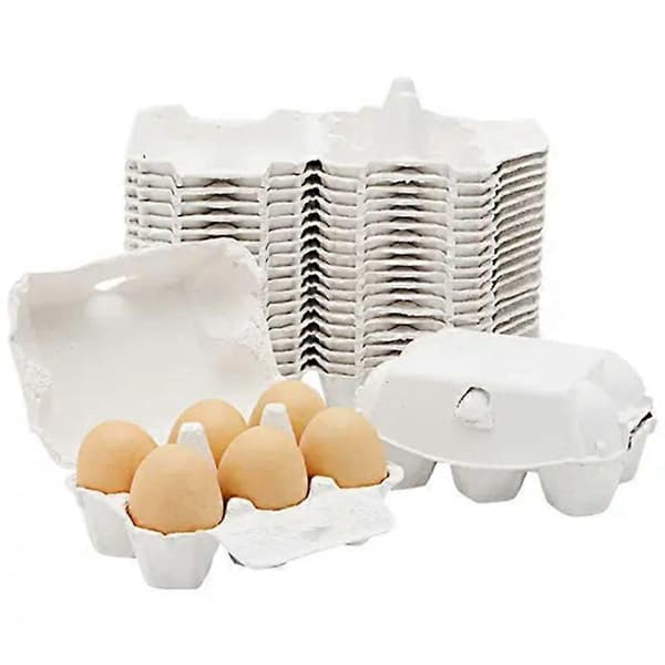 Pappeggekartonger for hønseegg, massefiberholder, bulk, rommer 6 egg, gårdsmarked, reise 40 x