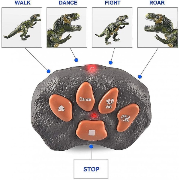 Led lysande fjärrkontroll dinosaurie går och vrålar Realistiska T-rex leksaker för småbarn pojkar och flickor