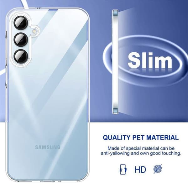 [LCS] Protective Case - BOOLING - for Samsung Galaxy S25 FE - Shock Absorbing - Transparent - Full Soft and Hard Transparent