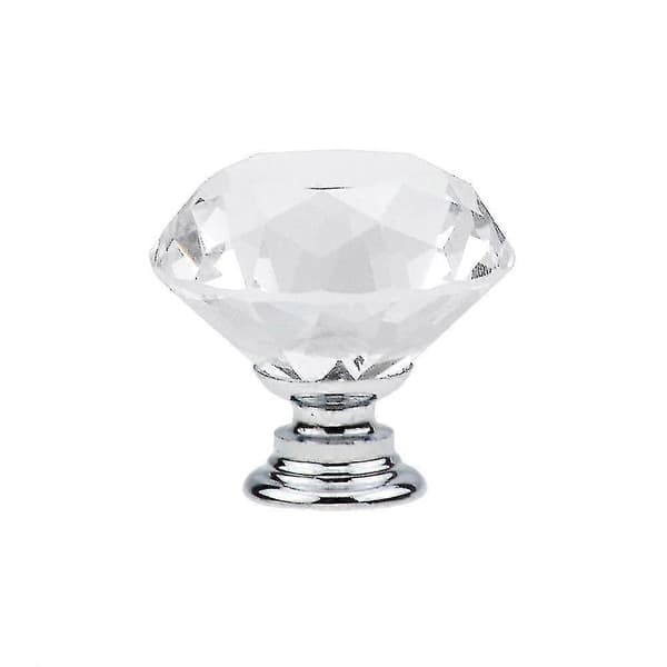 10 stk. klare 30 mm diamantformede krystalglasknopper til skabe