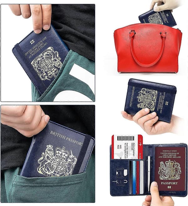 [LCS] Passfodral Skydd Marinblå Brittisk Plånbok